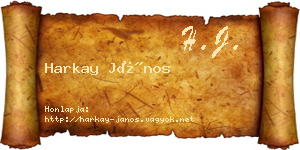 Harkay János névjegykártya